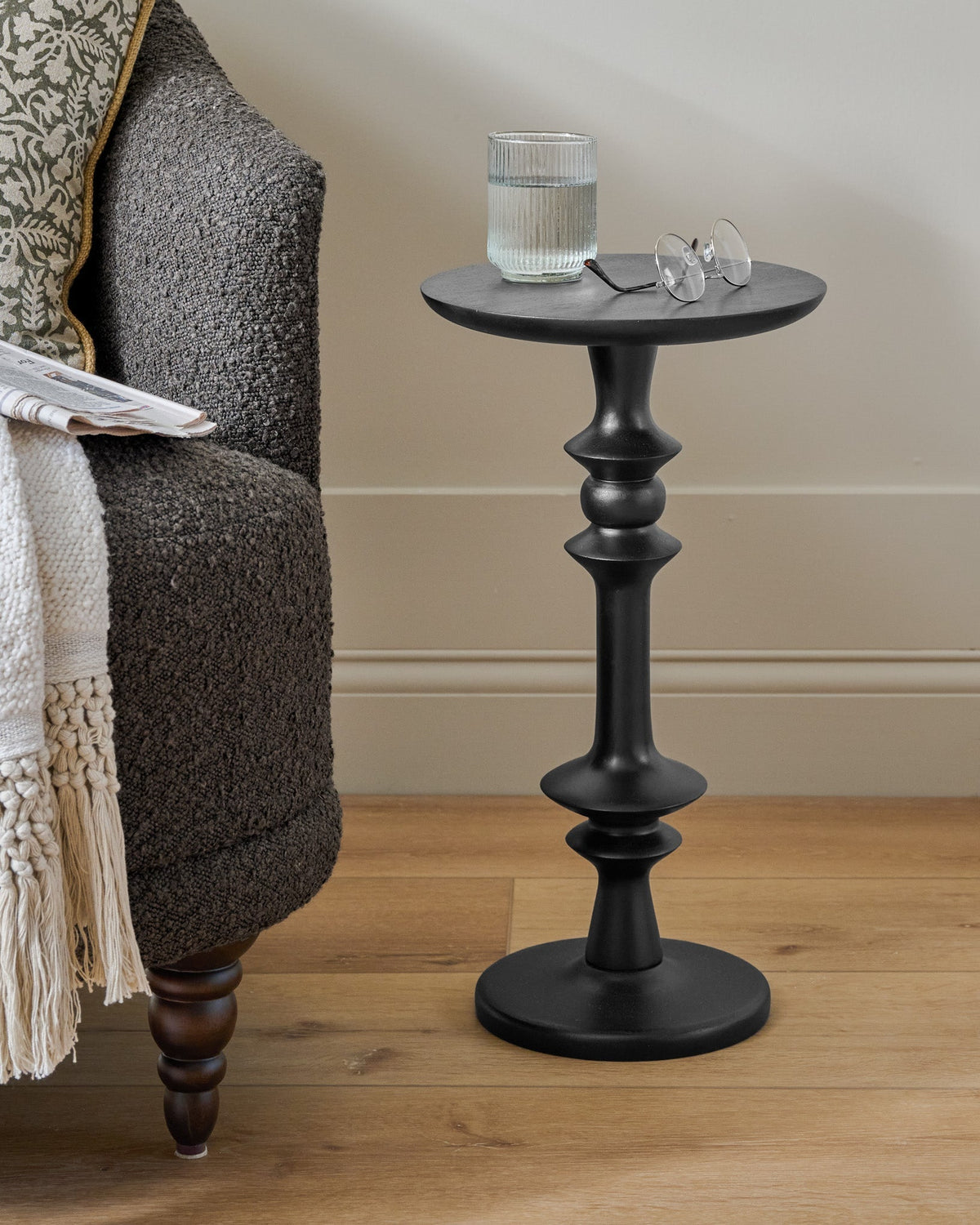 Mavelle Enzo Turned Wood Drink Table side table