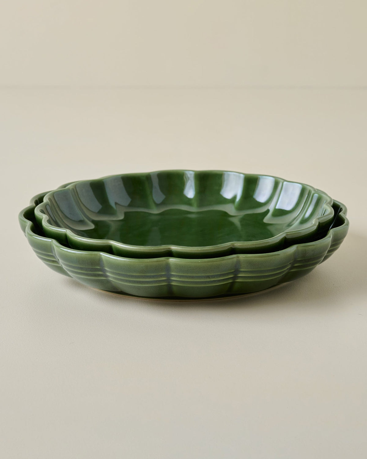 Mavelle The Cottage Collection Forest Green Scalloped Baking Dish Set baking dish