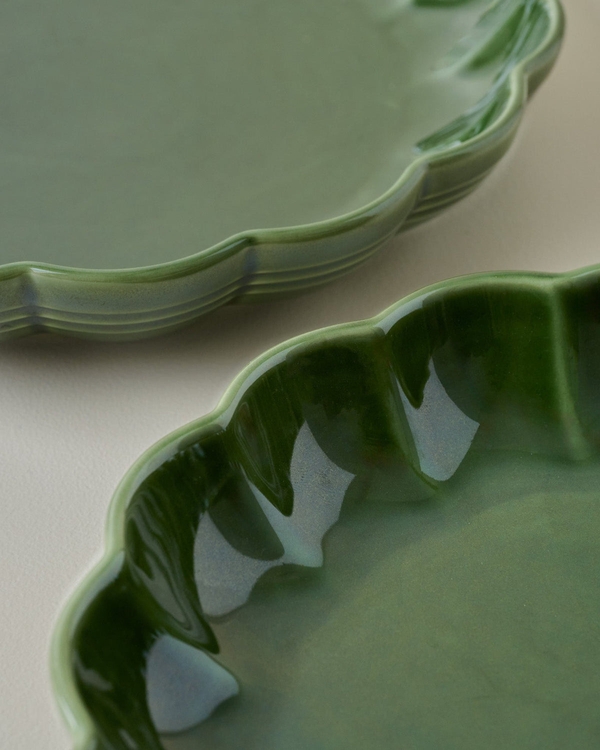 Mavelle The Cottage Collection Forest Green Scalloped Baking Dish Set baking dish - Styled in Room