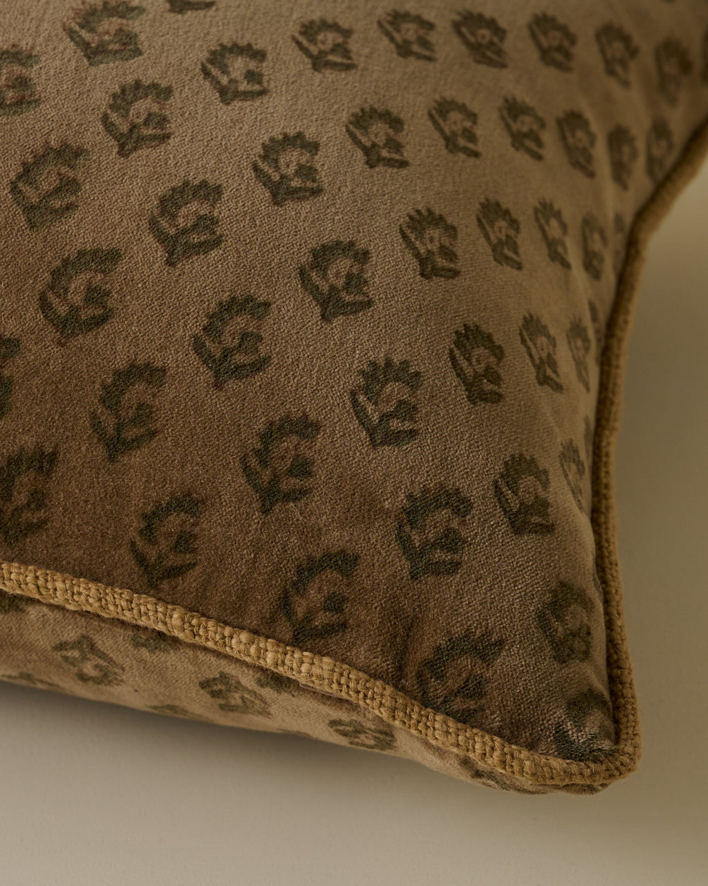 Mavelle Henry Printed Velvet Pillow throw pillow - Styled in Room