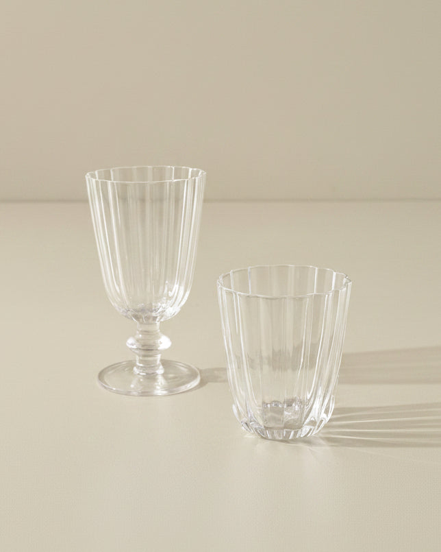 Mavelle Scalloped Rim Glass Tumbler drinking glass