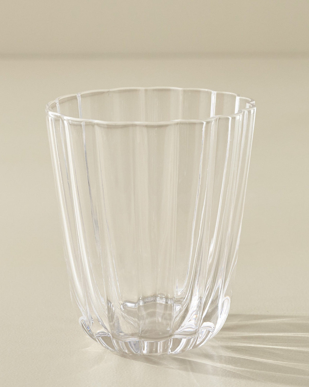 Mavelle Scalloped Rim Glass Tumbler drinking glass - Styled in Room