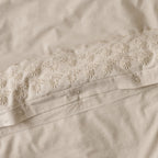 Mavelle Natural Clara Eyelet Flange Duvet & Sham Set (Queen) duvet cover