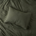 Mavelle Olive Night Clara Eyelet Flange Quilt & Sham Set (Queen) quilt - Styled in Room