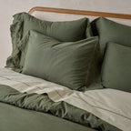 Mavelle Olive Night Clara Eyelet Flange Quilt & Sham Set (King) quilt - Detail View
