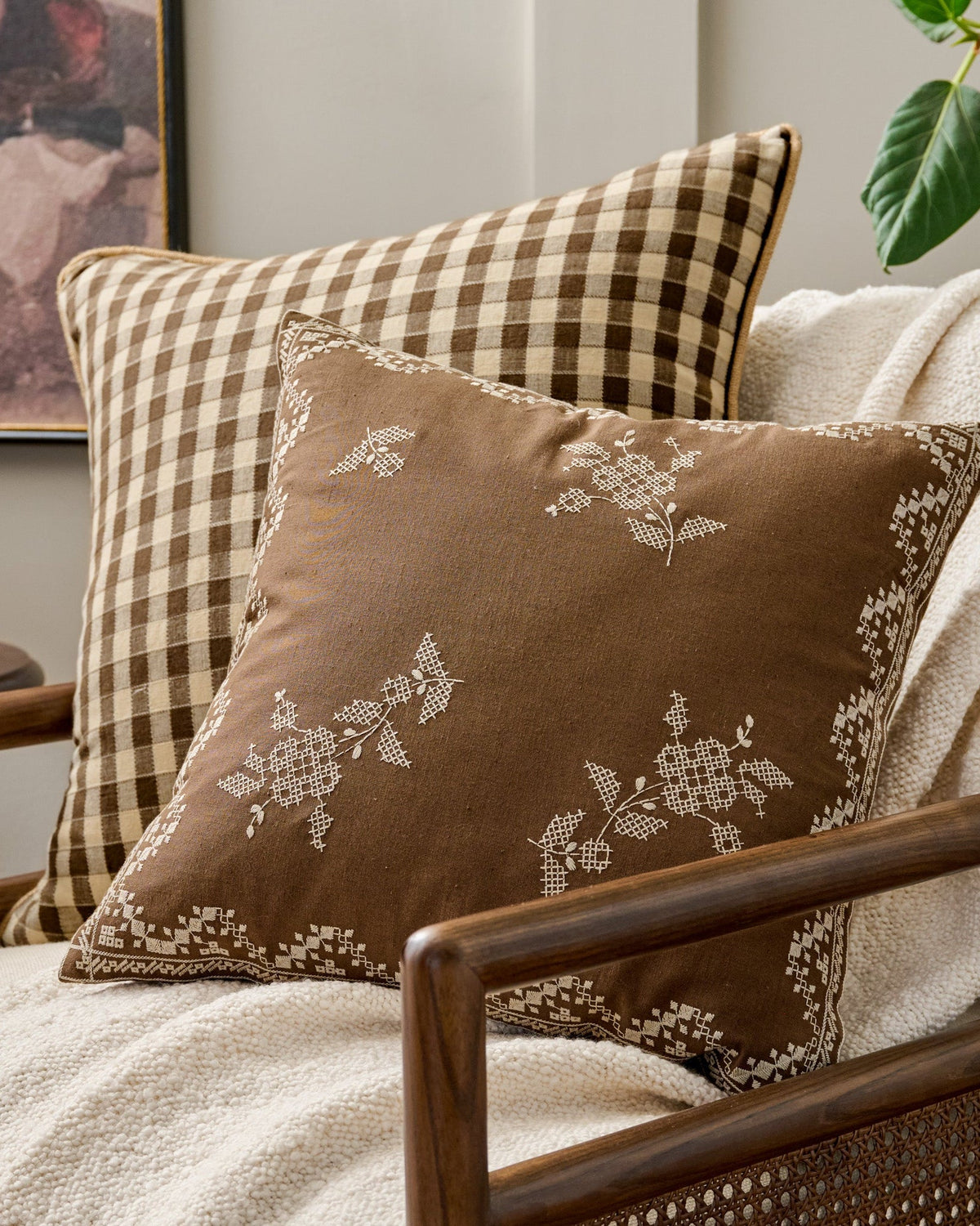 Mavelle Lacey Embroidered Throw Pillow throw pillow
