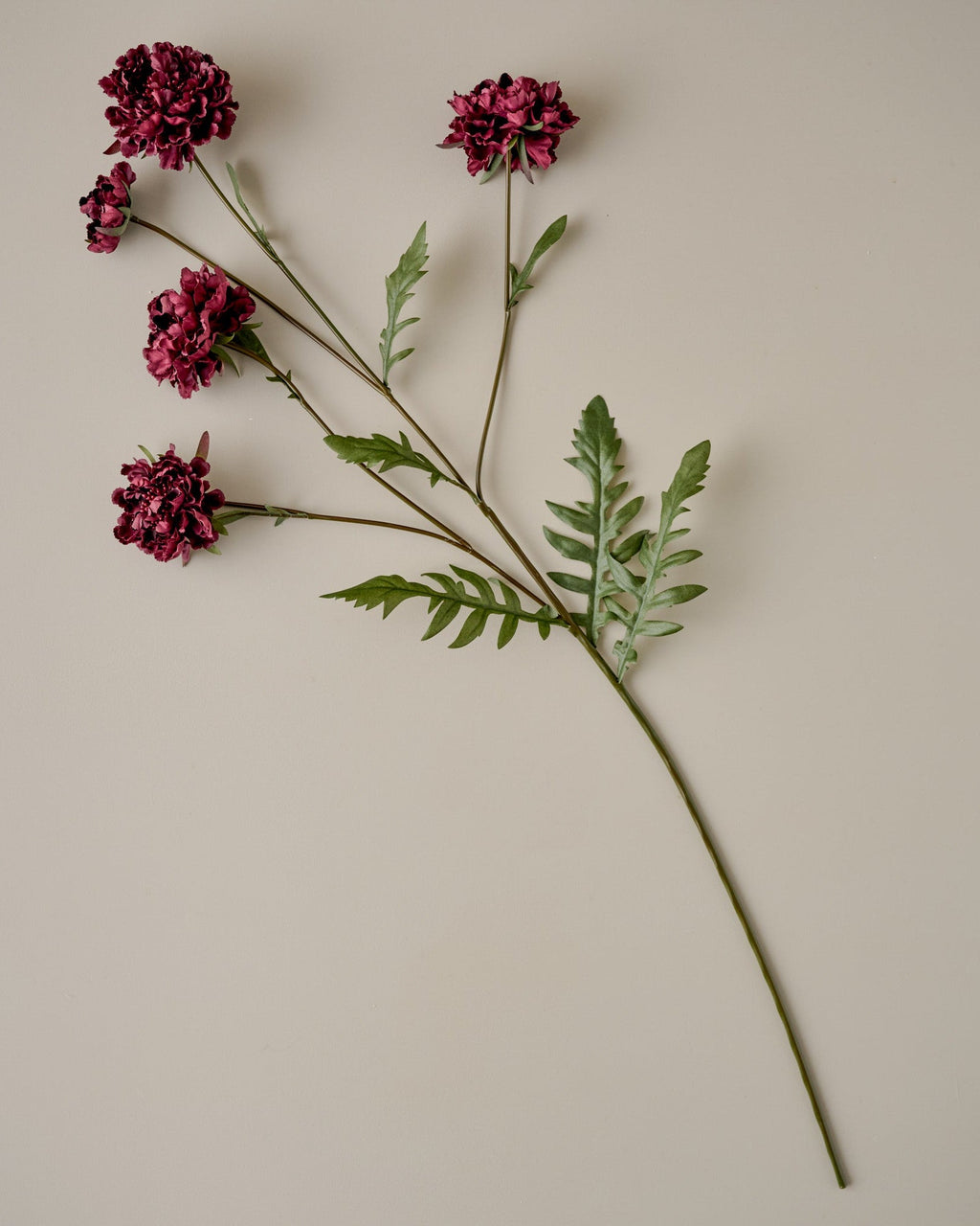 Mavelle Real Touch Red Velvet Scabiosa Stem faux floral stem - Detail View