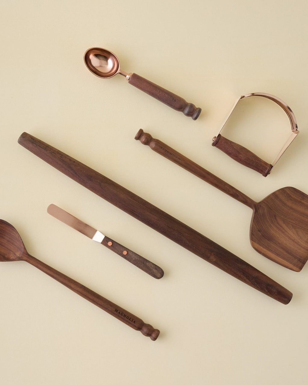 Mavelle The Gristmill Collection Walnut Rolling Pin kitchen tool - Styled in Room