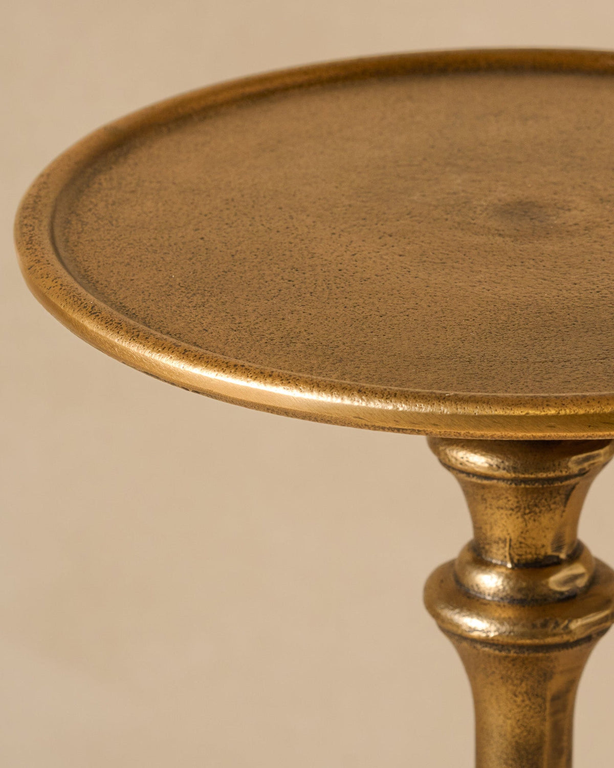 Mavelle Antiqued Brass Drink Table side table - Styled in Room