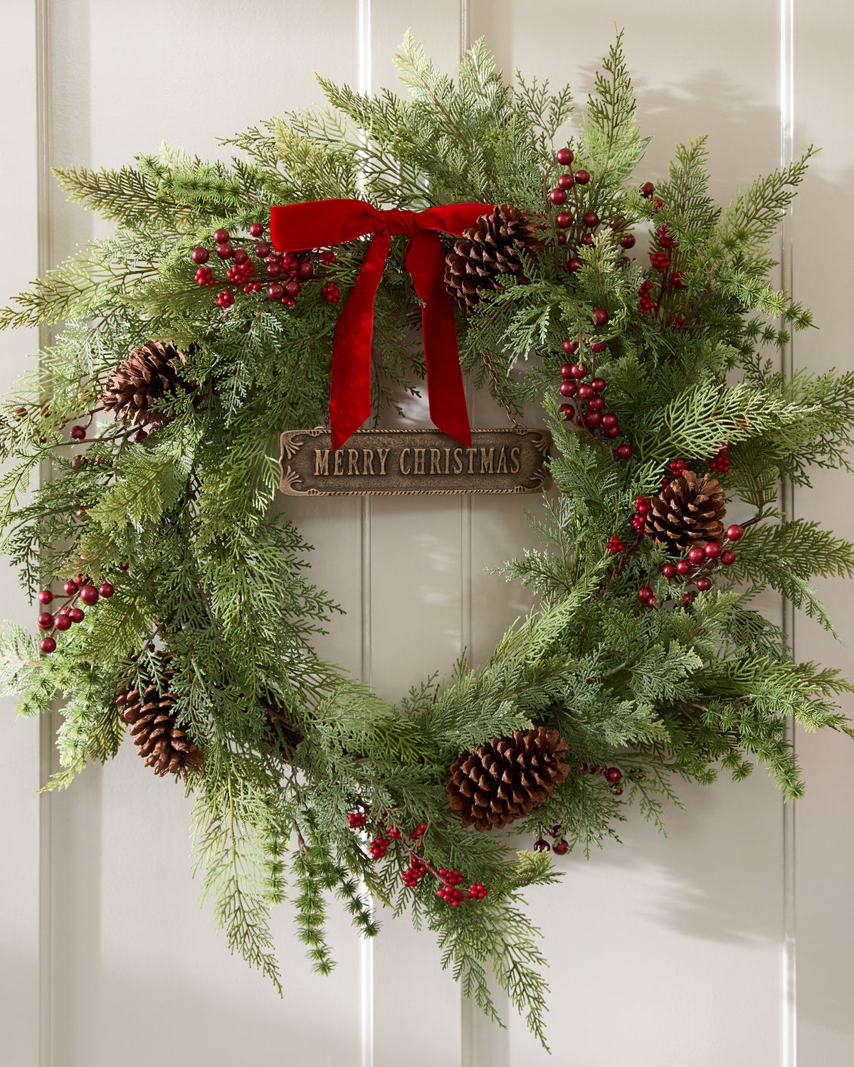 Mavelle Antique-Inspired Hanging Merry Christmas Sign wall decor piece