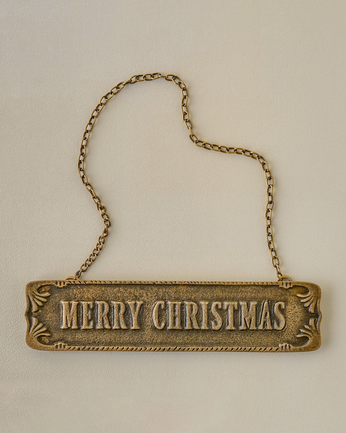 Mavelle Antique-Inspired Hanging Merry Christmas Sign wall decor piece - Detail View