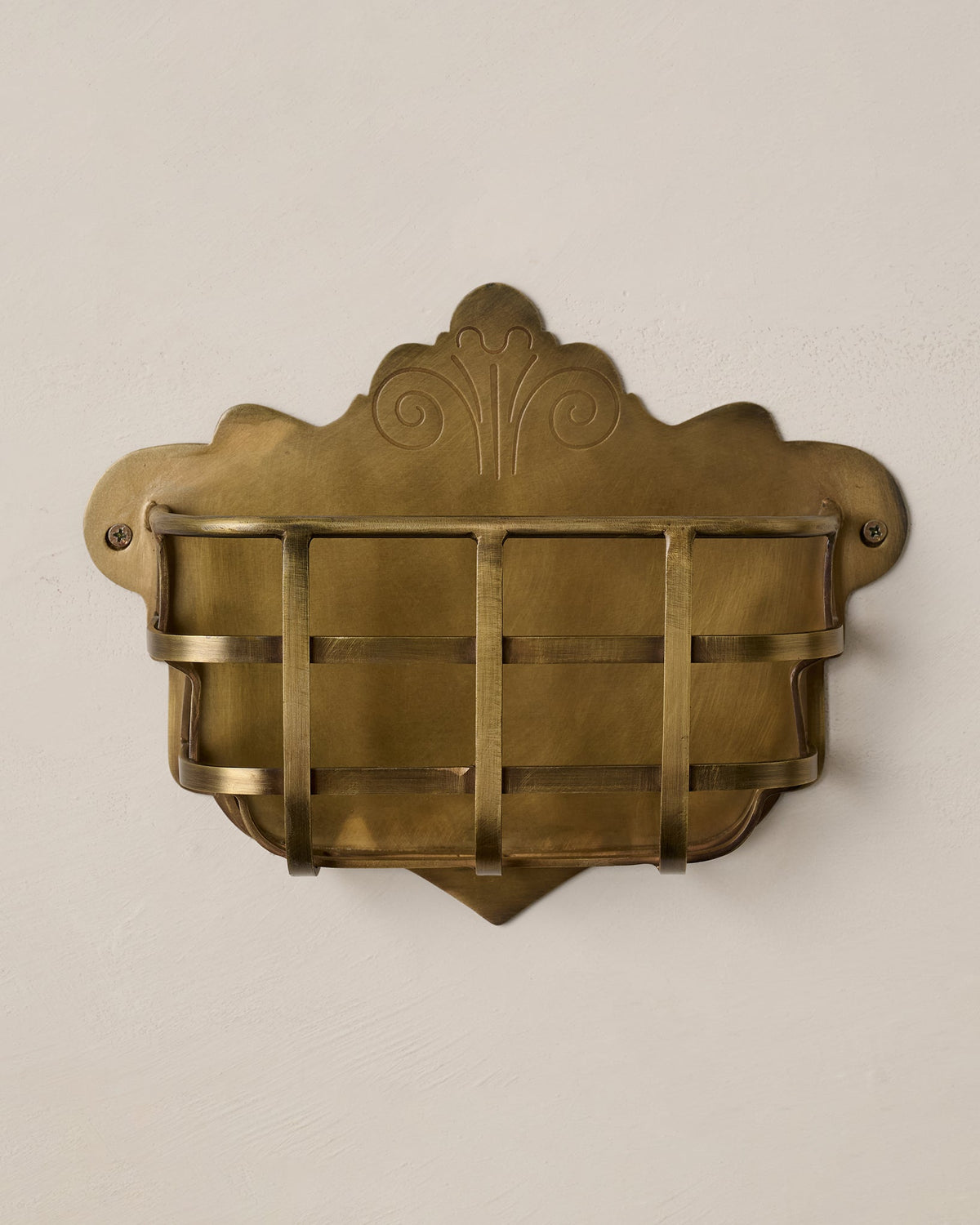 Mavelle Antiqued Brass Mail Holder mirror - Detail View