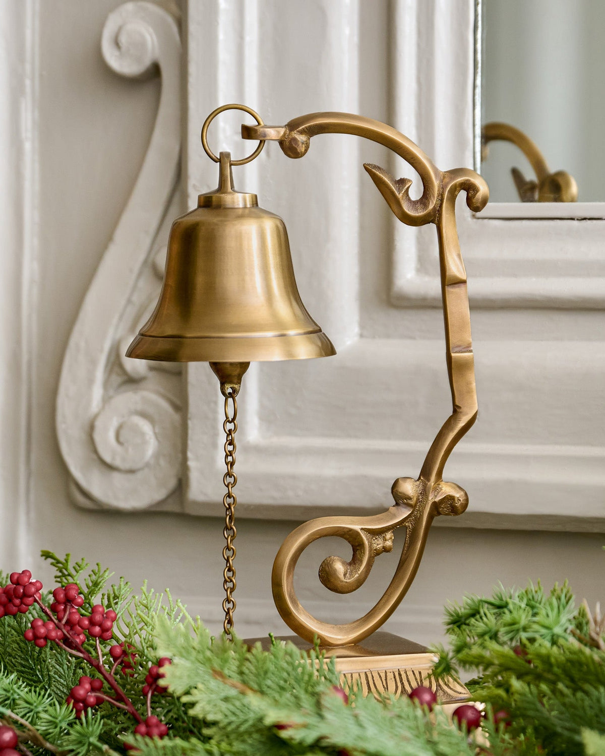 Mavelle Antique-Inspired Corinne Brass Bell decorative accent - Detail View