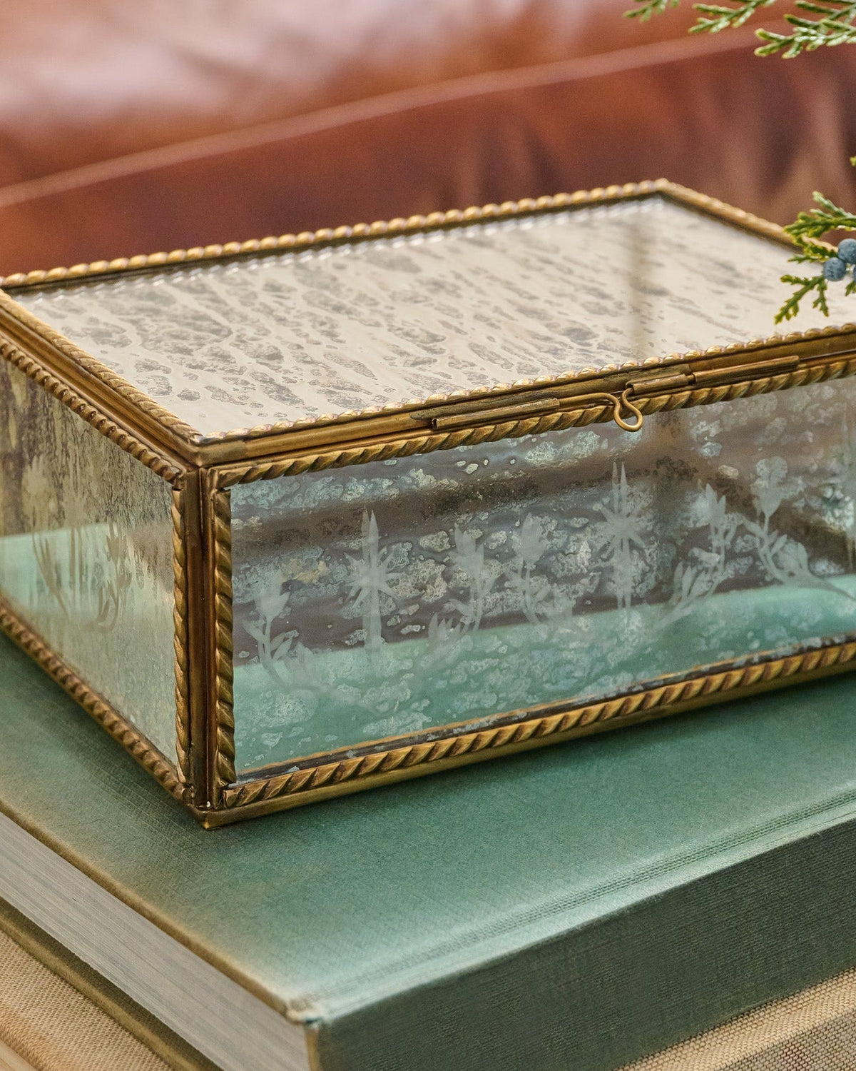 Mavelle Helana Mercury Glass Accent Box decorative box