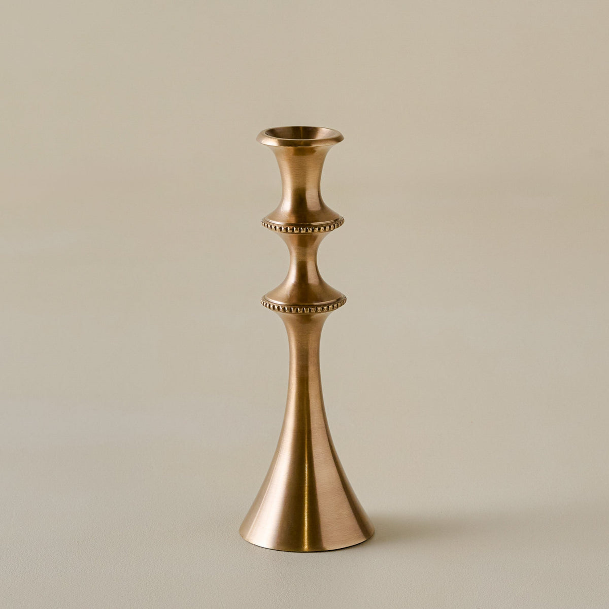 Mavelle Adler Antiqued Brass Etched Taper Holder candle holder - Close-Up