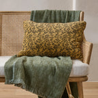Mavelle Velvet Amber Vines Lumbar Pillow throw pillow - Detail View