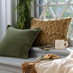 Mavelle Velvet Amber Vines Lumbar Pillow throw pillow - Close-Up