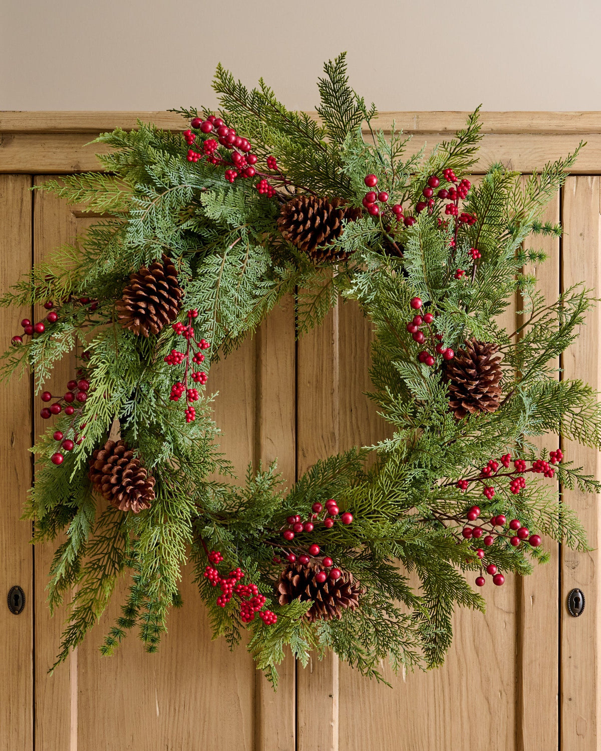 Mavelle Real Touch Foraged Red Berry Pine Wreath wreath - Detail View