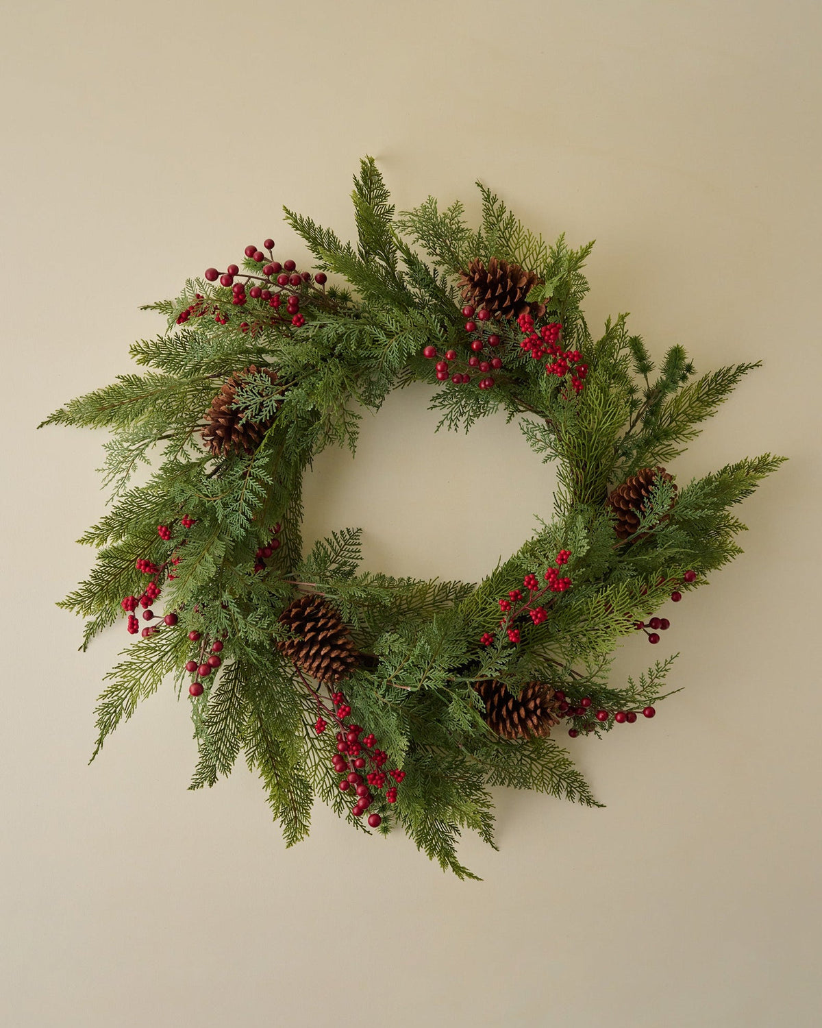 Mavelle Real Touch Foraged Red Berry Pine Wreath wreath