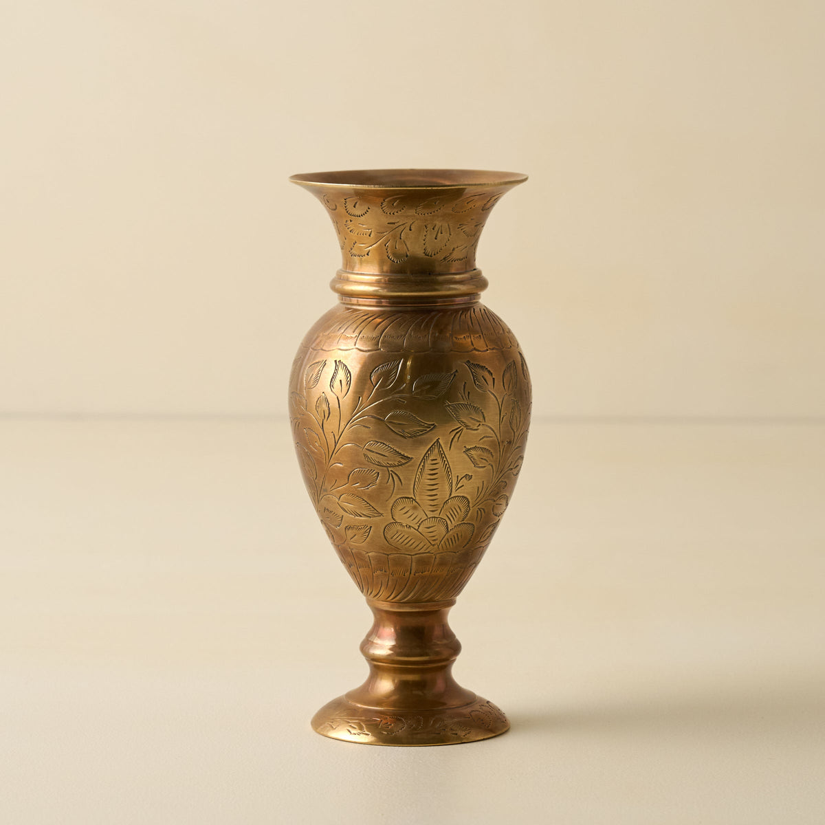 Mavelle Anna Antiqued Solid Brass Vase vase - Side View
