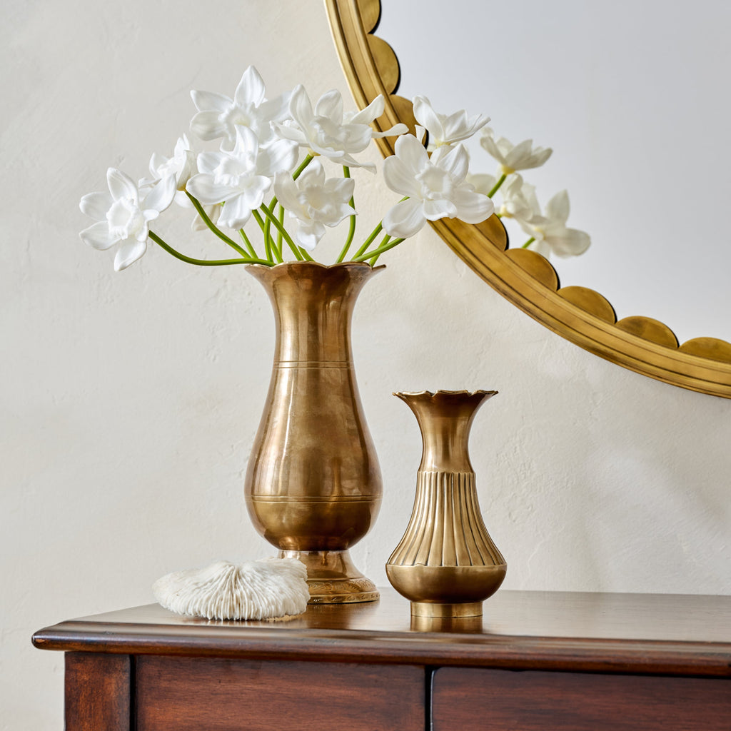 Mavelle Anna Antiqued Solid Brass Vase vase - Close-Up