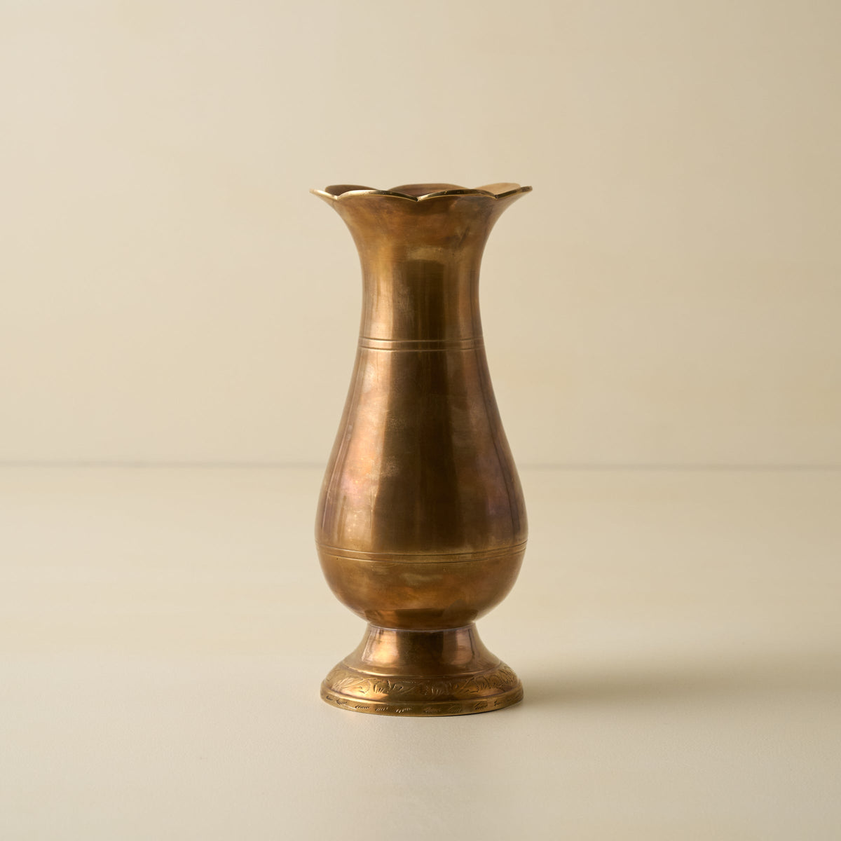 Mavelle Anna Antiqued Solid Brass Vase vase - Styled in Room