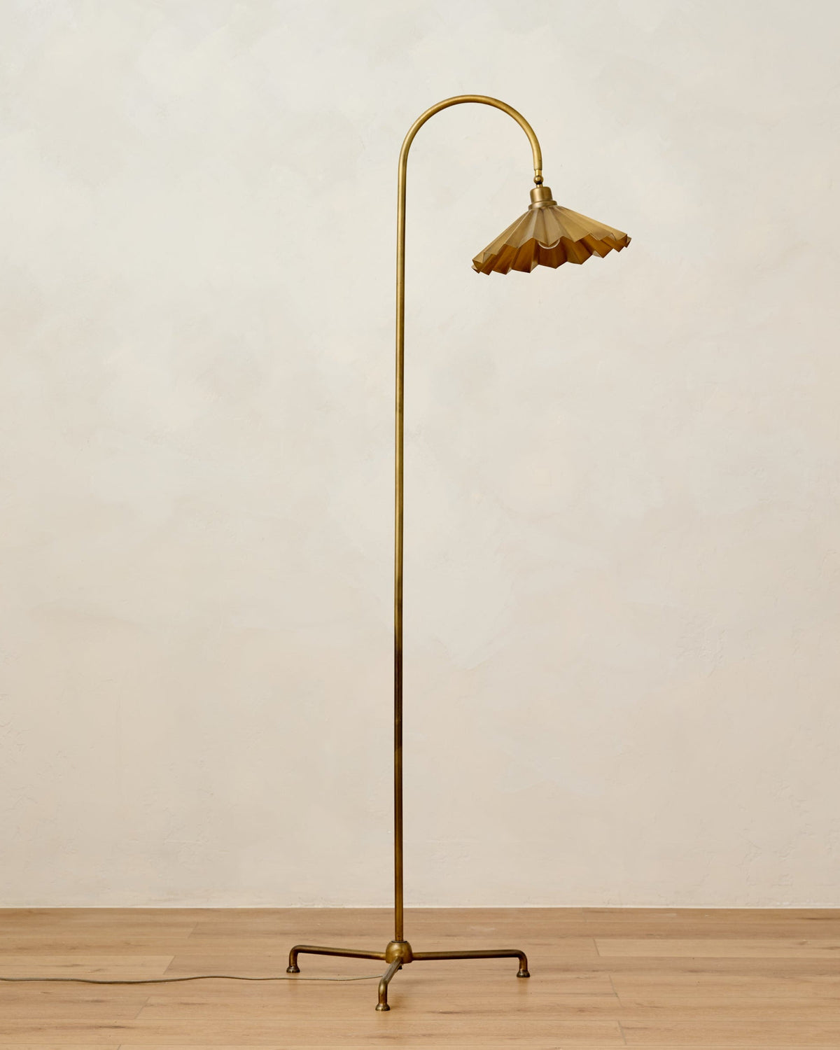 Mavelle Brass Pleat Floor Lamp floor lamp - Detail View