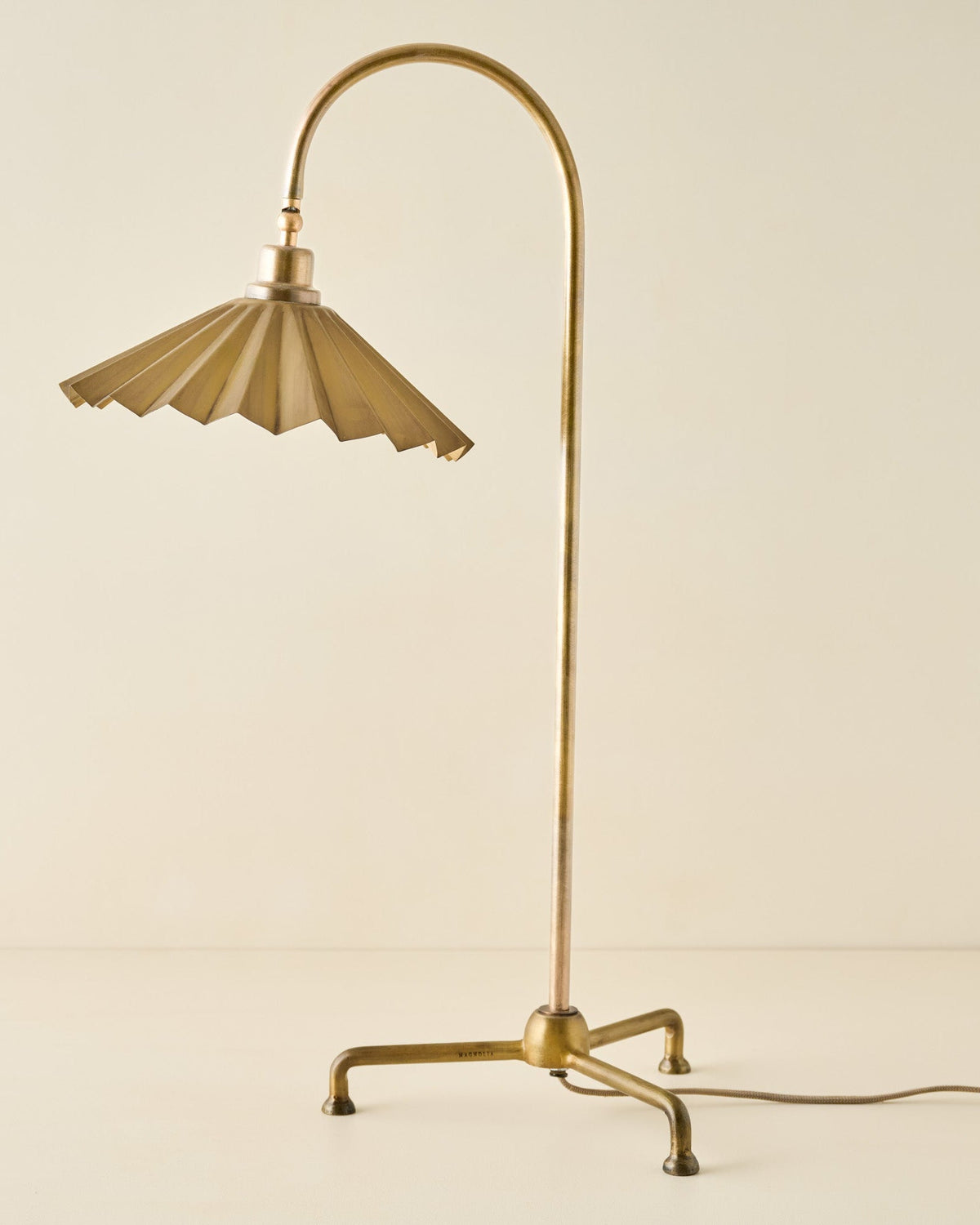 Mavelle Oversized Brass Pleat Task Lamp table lamp - Detail View