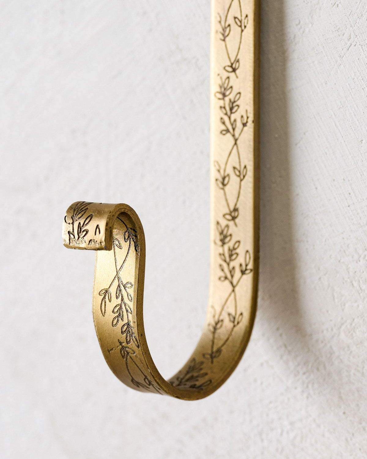 Mavelle Celine Etched Brass Hook wall hook - Side View