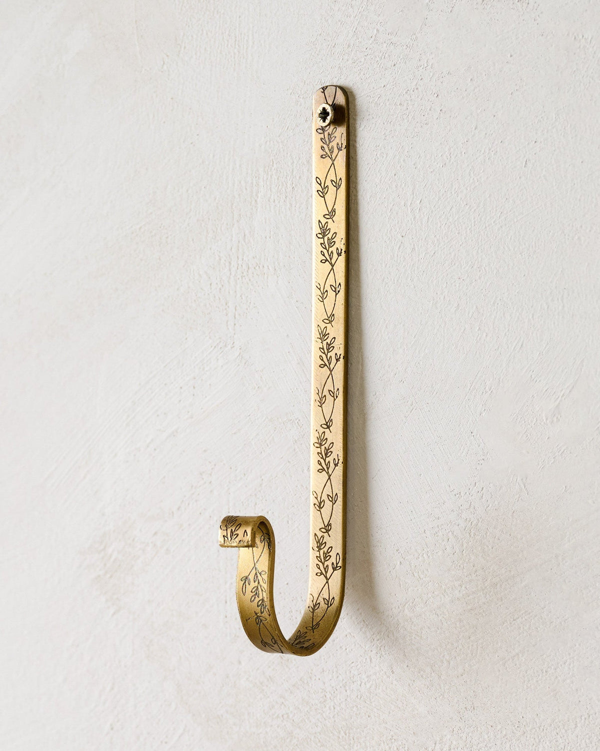 Mavelle Celine Etched Brass Hook wall hook - Styled in Room