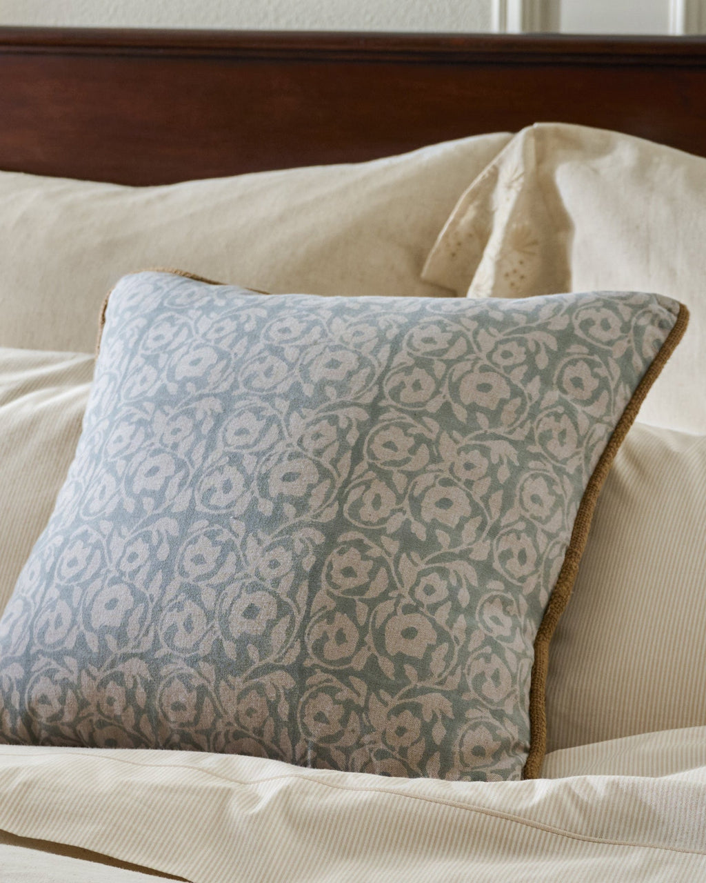 Mavelle Pivoine Fleurs Pillow throw pillow - Styled in Room