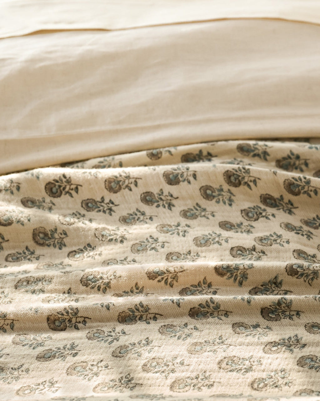 Mavelle Floral Block Print Reversible Throw throw blanket