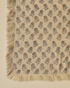Mavelle Floral Block Print Reversible Throw throw blanket - Styled in Room