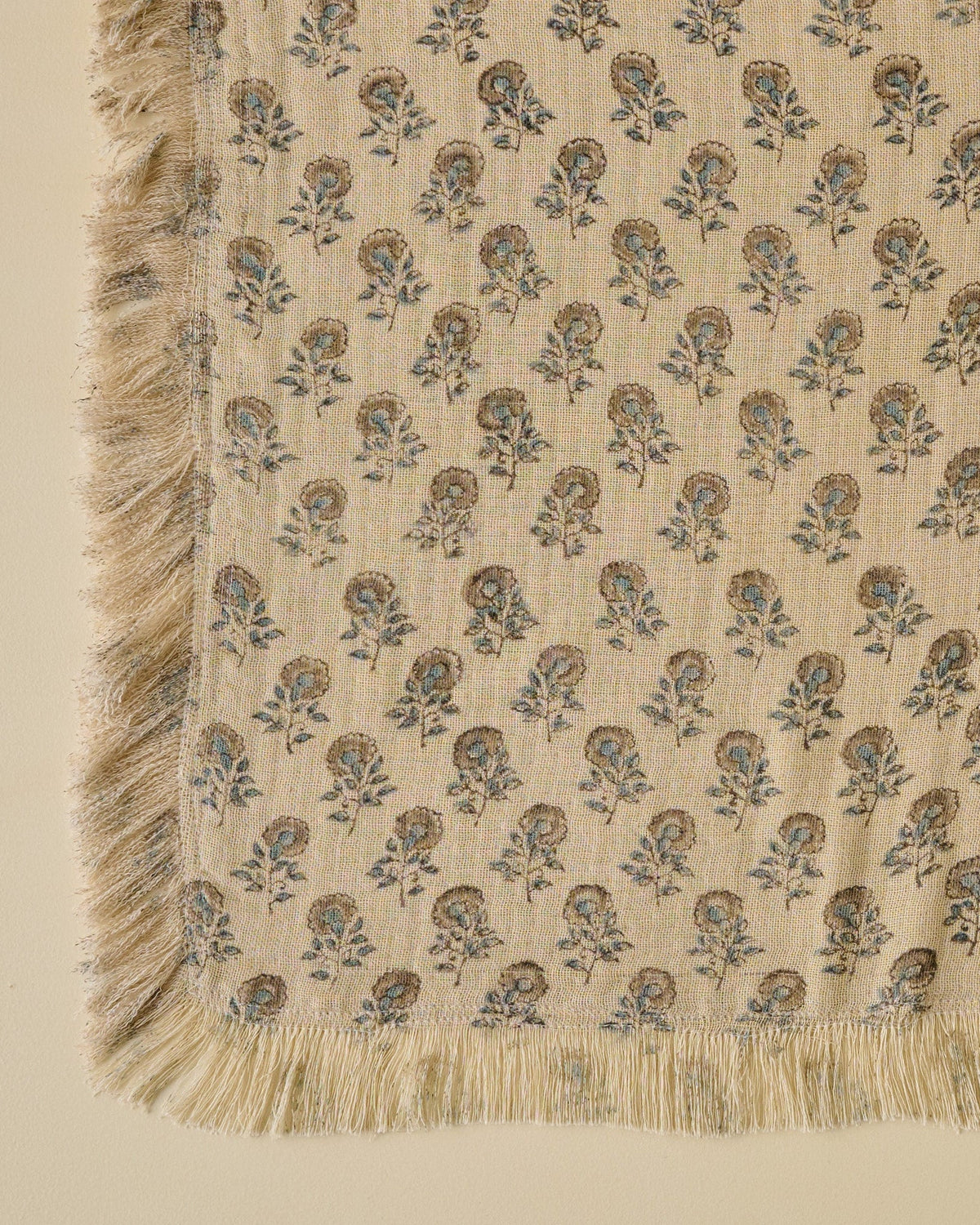Mavelle Floral Block Print Reversible Throw throw blanket - Styled in Room