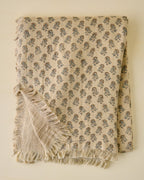 Mavelle Floral Block Print Reversible Throw throw blanket - Detail View