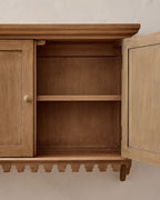 Mavelle Archie Scalloped Wood Wall Cabinet storage cabinet - Styled in Room