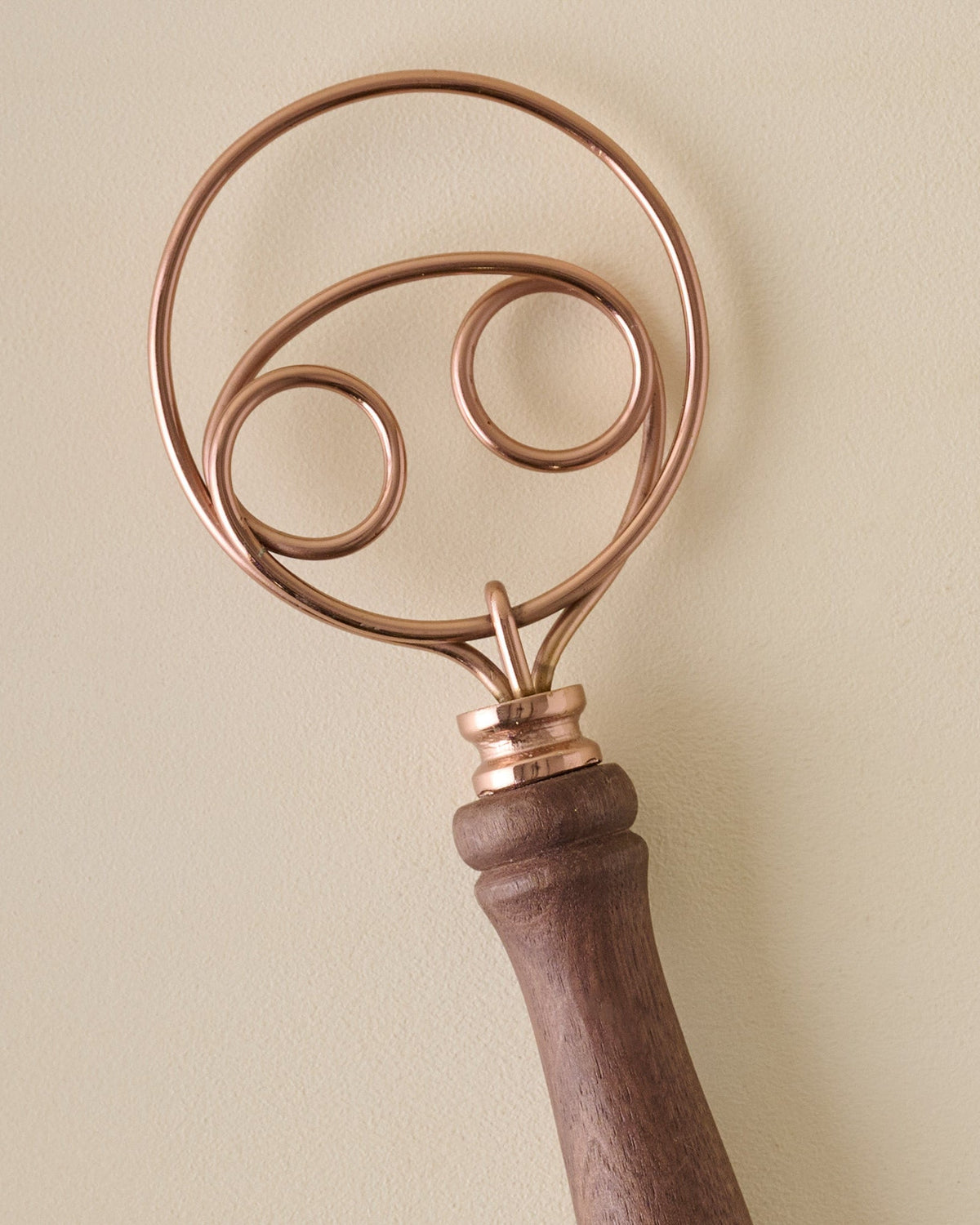Mavelle Vintage-Inspired Walnut & Copper Dough Whisk kitchen tool