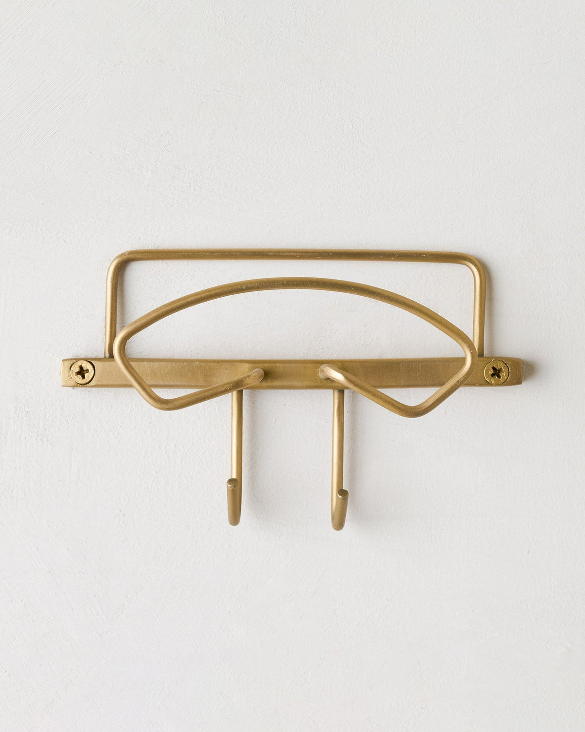 Mavelle Antique Brass Wyatt Hooks wall hook - Styled in Room