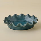 Mavelle Vintage Blue Scalloped Pie Dish baking dish