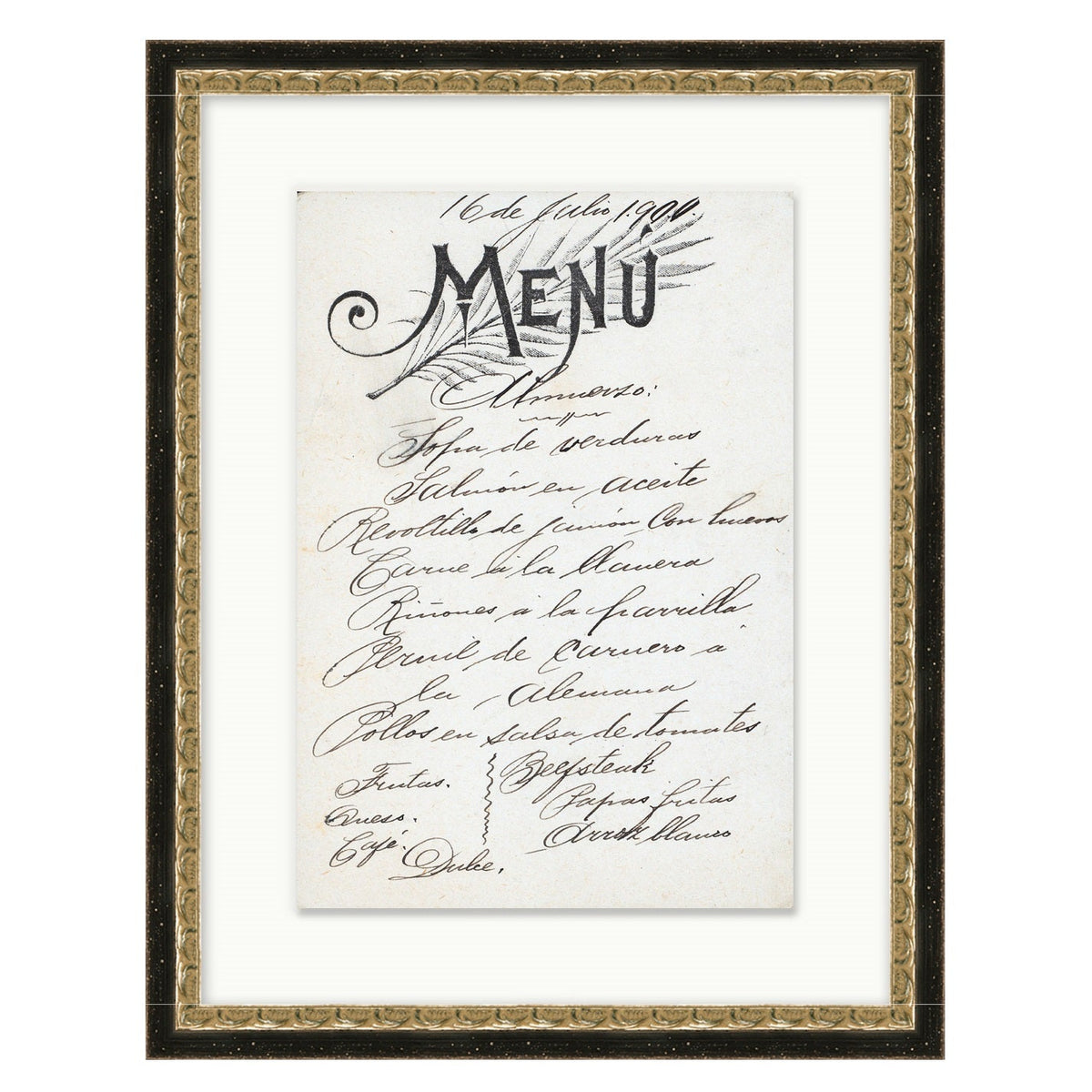 Mavelle Vintage Menu II framed wall art