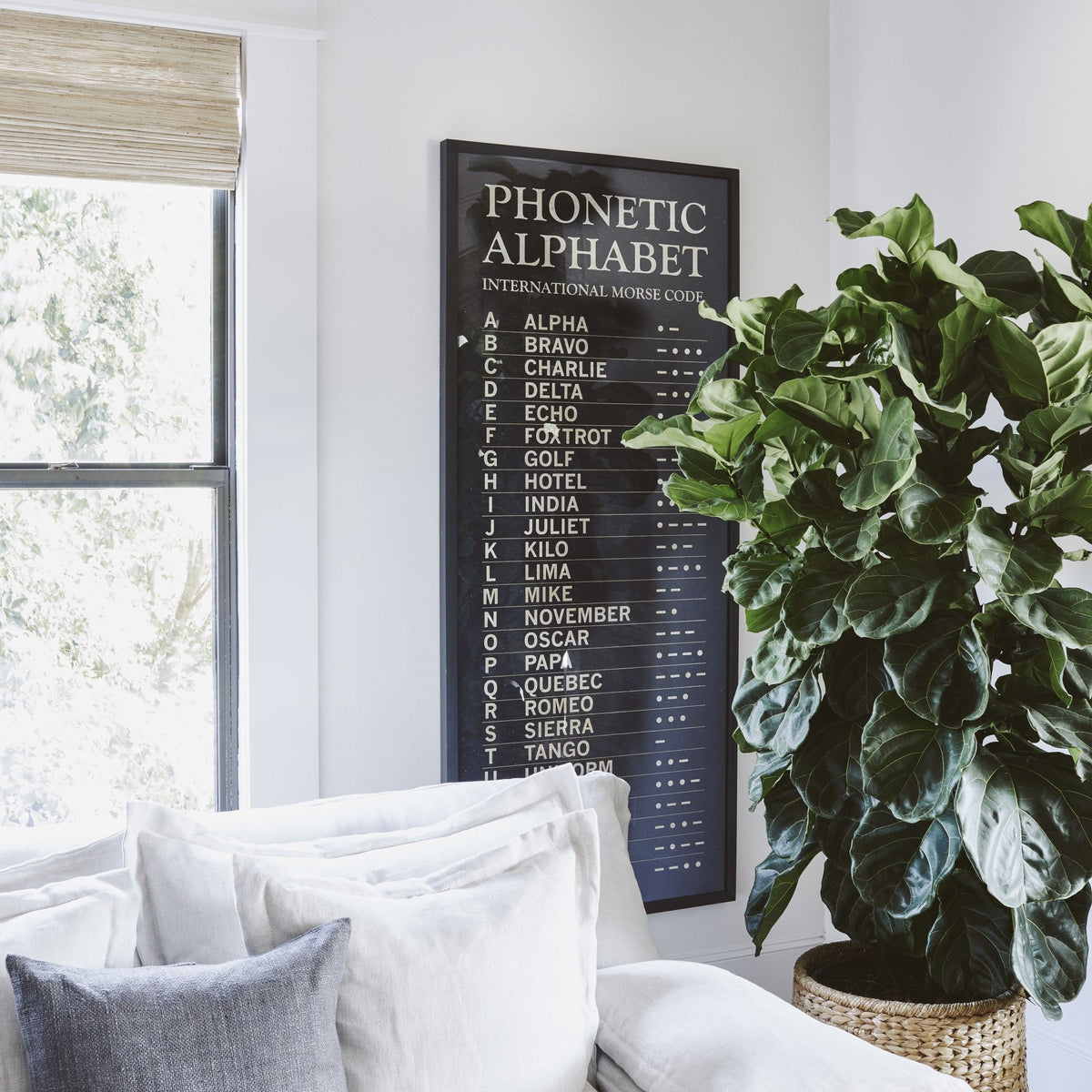 Mavelle Phonetic Alphabet framed wall art - Styled in Room