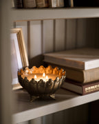 Mavelle Antique Brass Footed Candle Bowl candle - Detail View