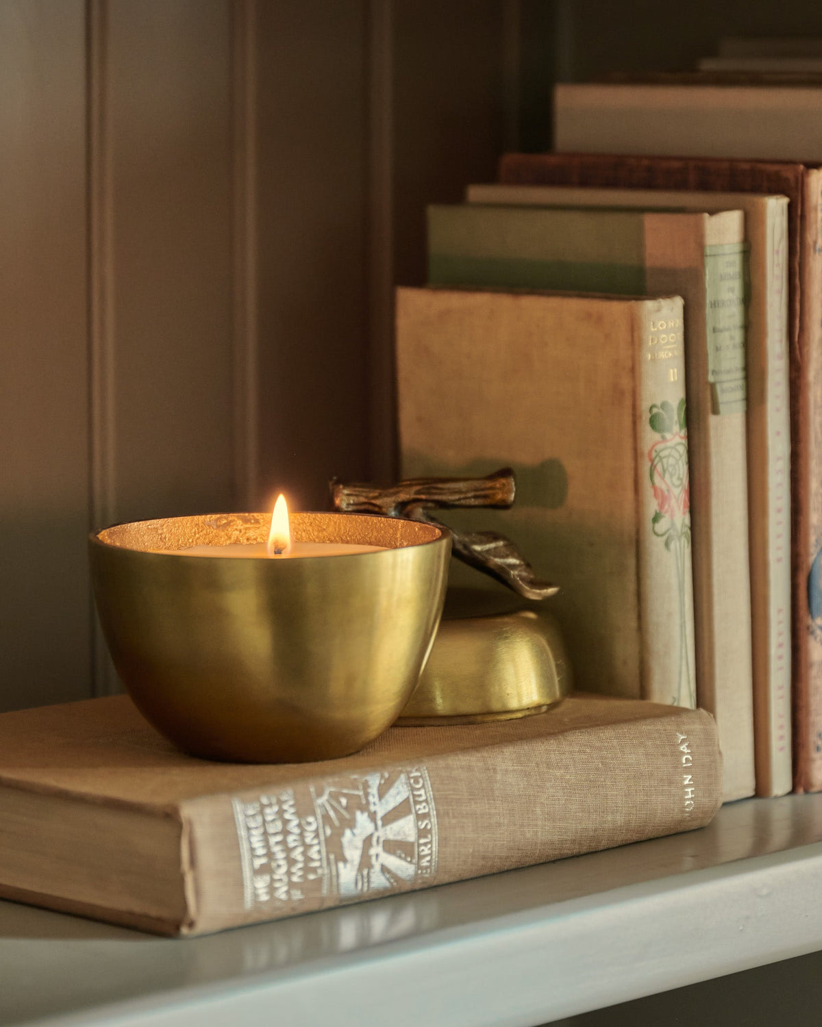 Mavelle Antique Brass Apple Candle candle - Detail View