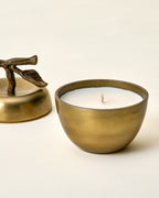 Mavelle Antique Brass Apple Candle candle - Side View