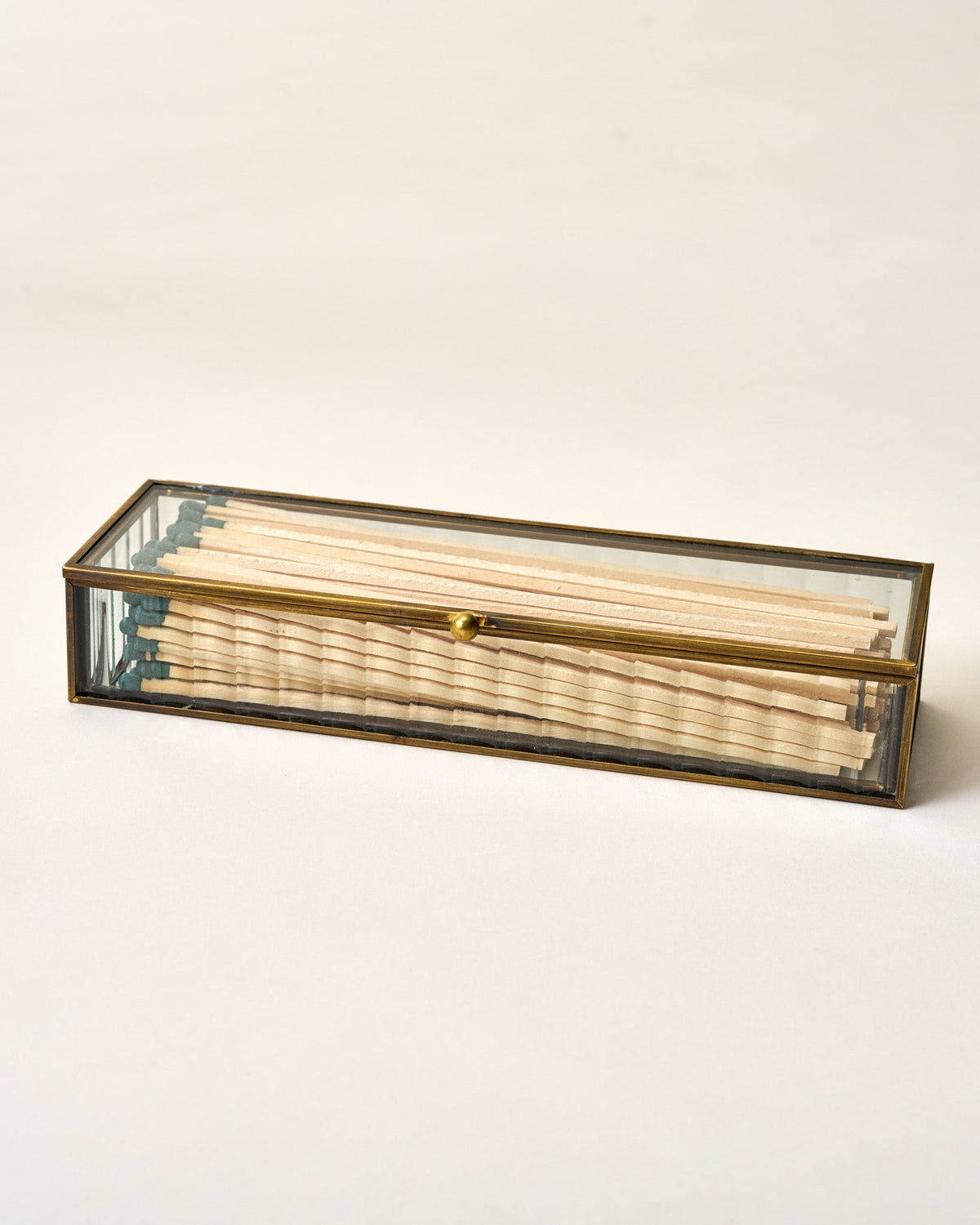 Mavelle Glass & Brass Matchstick Holder candle - Detail View