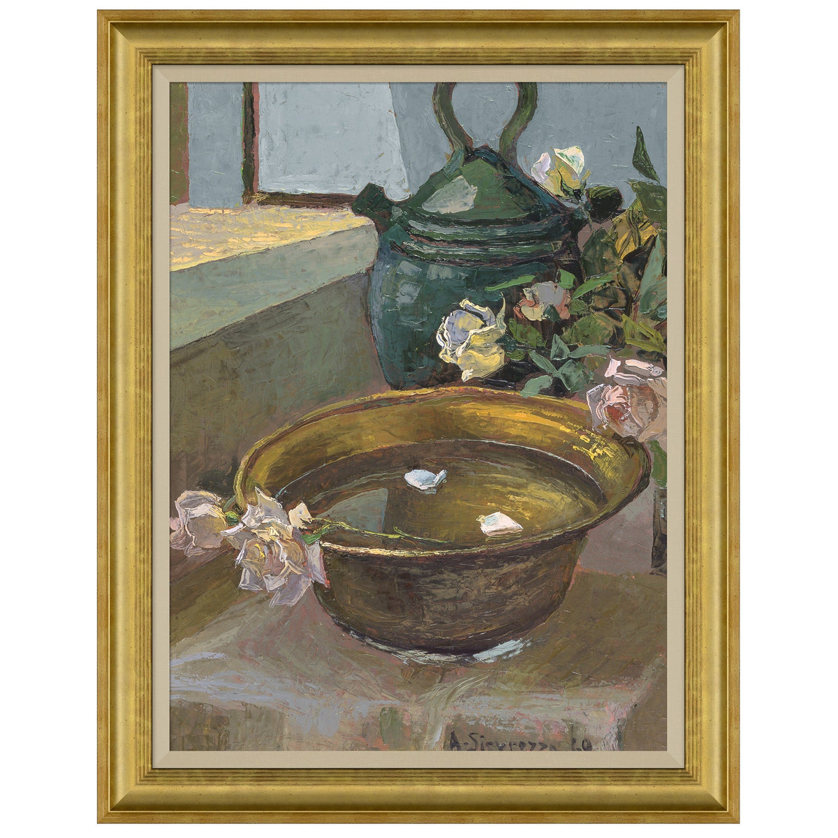 Mavelle Still Life with Rose Petals framed wall art - Detail View