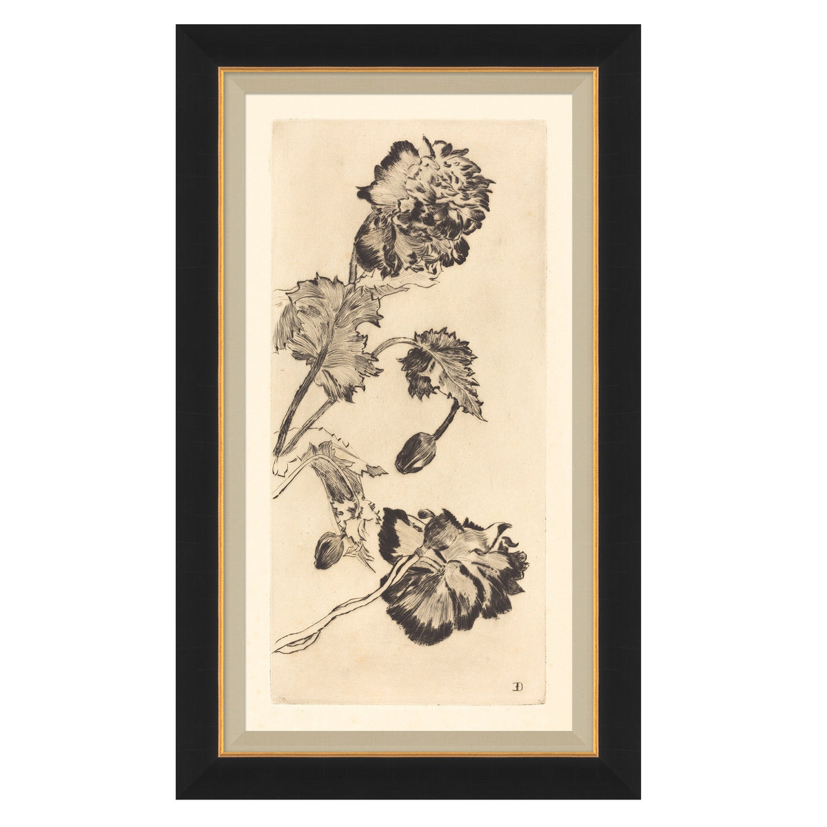 Mavelle Vintage Peony I framed wall art - Detail View