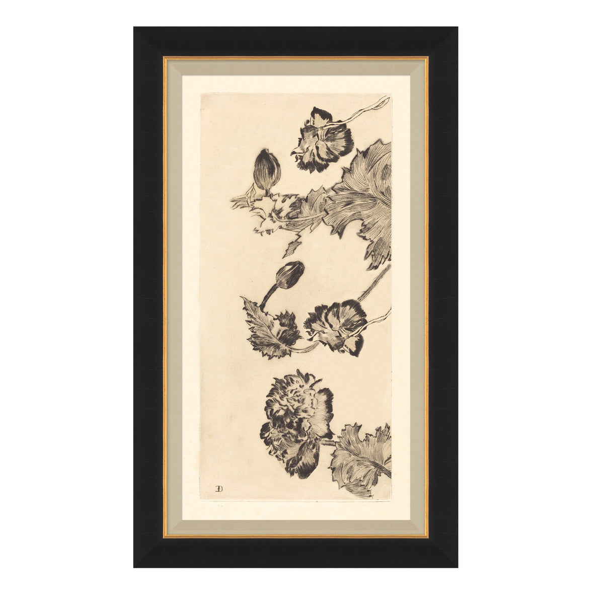 Mavelle Vintage Peony II framed wall art - Detail View
