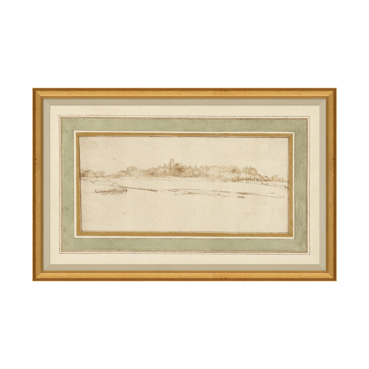 Mavelle Rural Countryside Etching framed wall art