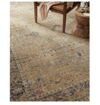 Mavelle Millie Gold Charcoal Rug area rug - Styled in Room